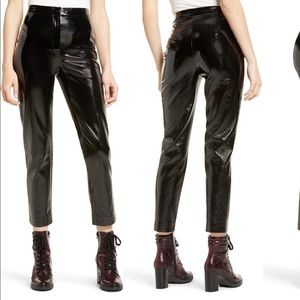 Straight leg faux leather pants